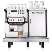 Nespresso Professional Aguila 220 kahvilaite. Tyylikäs ja helppokäyttöinen. 2 kahvipäätä. Suora vesiliitäntä.